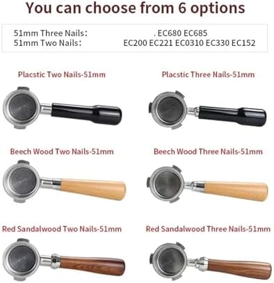 51mm Coffee Bottomless Portafilter，With Replacement Filter Basket Naked Portafilter Espresso Machine Tool,Compatible With Delonghi，ec680 685(3Nails Double SpoutB) - Image 3