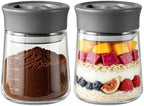 2-Pack 17oz Glass Jar with Airtight Lid, Twist-to-Lock Freshness, Easy Open by NUZEAK