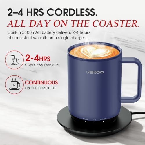 VSITOO S3 Plus 14oz Smart Self Heating Coffee Mug with Temperature Control - Image 4