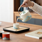 Chinese Tea Set – White Porcelain Gongfu Teapot with 4 Colors Cups & Tea Tray & Tea Strainer, Travel Tea Set with Carrying Case for Tea Ceremony, Daily Tea Ritual, Asian Style Gift - Image 5