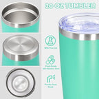 20oz Tumbler Stainless Steel Tumbler Coffee Tumbler with Lid Light Blue, 4P - Image 3