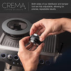 CREMA Coffee Products 53.3mm Hand Tamper & Coffee Distributor | Compatible with Breville Portafilters | Double-Sided, Adjustable Depth Tool | Made with Durable 304 Stainless Steel | Black - Image 2