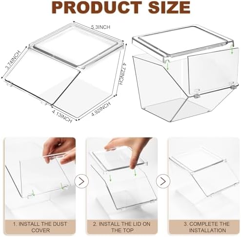 Yerliker 20 Pcs Stackable Storage Bins with Lids Organizer, Clear - Image 3