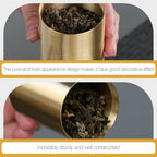 DECHOUS Copper Loose Tea Storage Canister Medium Airtight Copper Tea Leaf Container Portable Coffee Tin Kitchen Food Jar for Home and Office Use - Image 4