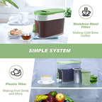 Gerrii 2 Pcs Cold Brew Maker, 1 Gallon Plastic Beverage Dispenser with 2 Filters, Drink Dispenser for Fridge, Cold Brew Pitcher with Spigot, Container for Juice, Water, Tea(Green) - Image 4