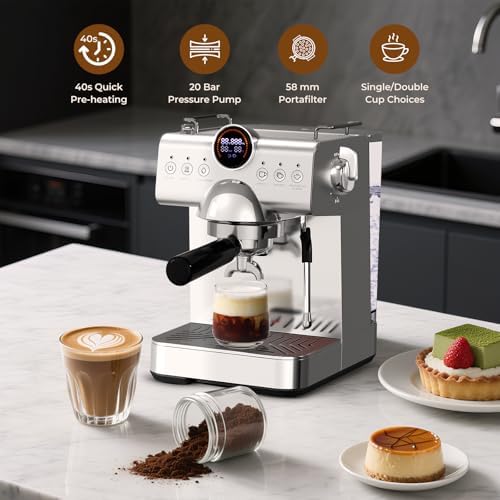Professional Espresso Machine with Cold Brew,Compact Espresso Coffee Maker with Milk Frother,Latte & Cappuccino Machine for Home,50 oz Removable Water Tank,Dual-Temperature,Semi-Automatic - Image 4