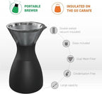 asobu Insulated Pour Over Coffee Maker (32 oz.) Double-Wall Vacuum, Stainless-Steel Filter and Take on the Go Carafe (Copper) - Image 3