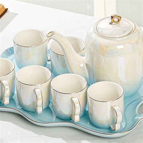 Water Pitcher Teapot Teacup Set Home Living Room Ceramic Hospitality Kettle Cup Tea Set Teacup Set Water Jug - Image 3