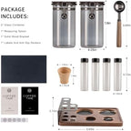 Light Blocking Glass Coffee Canister Set with Degassing Valve & Measuring Scoop for Coffee & Dry Food Storage - Image 3