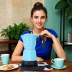 LAOION 6 or 3 Cup Electric Moka Pot, Cafeteras Electricas Modernas-Blue - Image 6