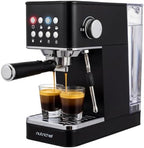 NutriChef 20-Bar Espresso Maker With Milk Frother | Removable 1.8 Quart Water Tank | Coffee Maker for Brewing Espresso, Cappuccino, Latte, Americano & Cold Brew Coffees | Black by NutriChef%E2%84%A2Kitchen