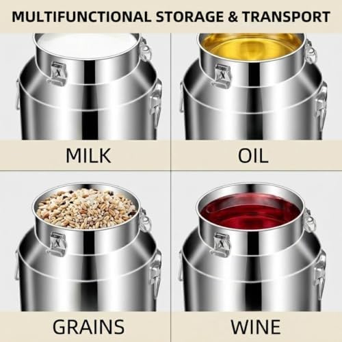 201 Stainless Steel Milk Bucket with Spigot 5L Water Jug Dispenser Can Pail - Image 2