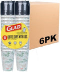 Glad Disposable Coffee Cups with Lids, Coffee Flower, 16 Oz, 50 Count, 6-Pk by GladTrashFoodStorage