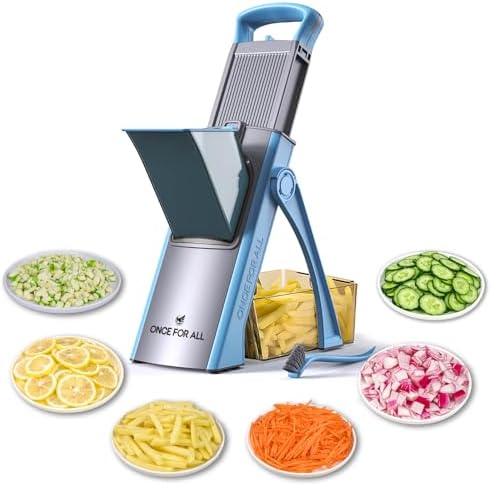 ONCE FOR ALL Upgrade Safe Mandoline Slicer Plus, Bigger Size, SkyBlue by ONCEFORALL