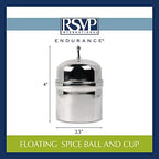 RSVP International Endurance Kitchen Collection Stainless Steel Mesh Floating Spice Infuser for Soups, Stews or Large Tea Pot, Ball, 2.5x4"; 0.5 Cup Capacity - Image 3