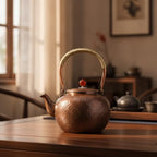 Copper Kettle Teapot With Strainer Hand Hammered Copper Tea Pot Stainless Mesh Infuser Tall Arched Handle Short Spout Lid suitable for tea lovers holiday gifting home serving - Image 7