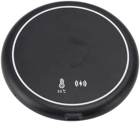 Asixxsix Coffee Mug Warmer, Smart Identification Fast Heating 50-55°C Cup Warmer for Desk, Electric Beverage with Wireless Charger Mirror for Beverage Tea Water Milk - Image 4
