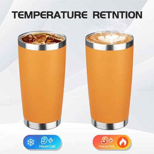 StarSpeed 6 Pack 20oz Stainless Steel Travel Coffee Tumbler,Orange - Image 3