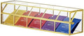 NCYP Glass Tea Bags Organizer with 5 Grids Compartments, Indoor Counter Top Brass Display Case with Lid, Storage Box, Gold, Decor, Teabag Storage, 14.5 x 3.6 x 3.66 Inches (Glass Box Only) by NCYP