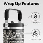 Fjbottle WrapSip 40 oz Insulated Tumbler with Flip Straw and Handle - Image 2