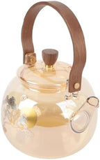 Glass Teapot, High Borosilicate Loose Leaf Tea Brewer 950ML with Removable Infuser and Wood Handle, Wide Opening Heatproof Stovetop Pot for Home Office Tea Room - Image 2