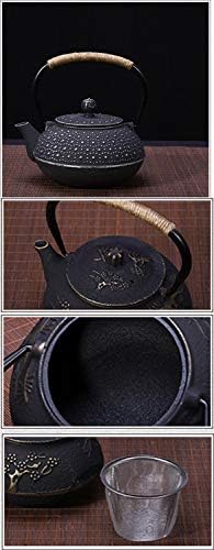 tetsubin Cast iron Tea Kettle workshop Healthy japanese Tea pot with Stainless Steel Infuser（30.4oz） - Image 4