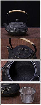 tetsubin Cast iron Tea Kettle workshop Healthy japanese Tea pot with Stainless Steel Infuser（30.4oz） - Image 4