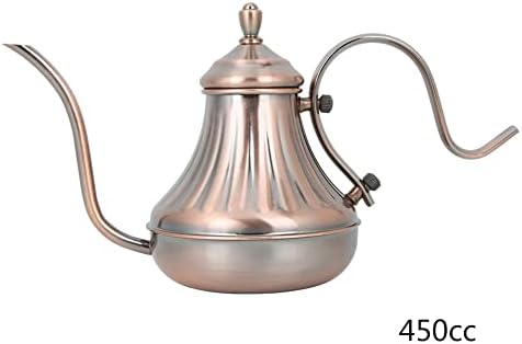Tyenaza Elegant Gooseneck Tea Kettle, Vintage Stainless Steel Coffee Pot, 450ml Long Mouth Teapot with Ergonomic Handle for Café & Home Kitchen - Image 6
