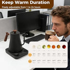 Gooseneck Electric Tea Kettle with Pour Over Pot with LED & Precise 1°F Temp Control,Keep Warm, Hot Water Kettle for Home/Office 304 Stainless Steel (Black) - Image 4