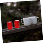 2pcs Tea Loose Leaf Tea Storage Travel Coffee Containers Tea Bag Storage Square Metal Tin Sealed Dry Fruit Jar Metal Tea Canister Tinplate Tea Tin Portable Office Tin Can-Red - Image 2