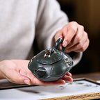 Tea Pots For Loose Tea 190ml Teapot Handmade Lotus Frog Mud Green Kung Fu Kettle Creative Shape Tea Set with Infuser Household Teapot Tea Infuser Pot - Image 5