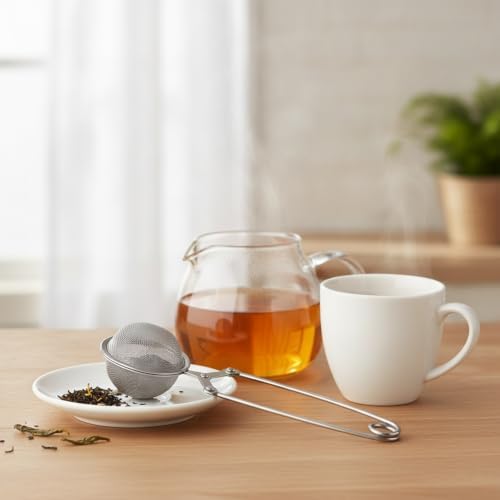 Stainless Steel Tea Ball Infuser with Fine Mesh for Loose Leaf Tea, Compact Spherical Strainer for Mugs and Teapots (1 PC) - Image 2