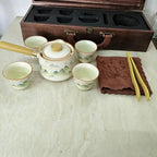 Chinese Kung Fu Tea Set, Semi-Automatic for Lazy Users, Exquisite Gifts Set, Perfect for Christmas, Father's Day, Mother's Day, and Birthday Gifts. (Green-Mountain) - Image 2