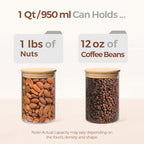 ComSaf Glass Storage Containers with Lids 1 Qt, Set of 6 Food Storage Jars - Image 3
