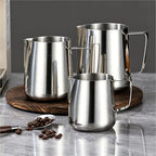 Milk Frother Cup Stainless Steel Milk Creamer Frothing Pitcher Stainless Steel, 350/600/1000/1500ml Coffee Cup Jug Latte Espresso Cappuccino Barista(600ML) - Image 5