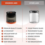 ONGROK Glass Storage Jar with Vacuum Pump Technology, Air Proof Containers to Preserve Smell and Aroma (400ml (1oz)) - Image 2