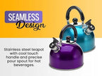 YBM Home Stainless Steel Stovetop Whistling Tea Kettle 3L with Handle, Induction Compatiable - Gold - Image 2