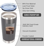 AIANJI 20oz Tumbler with Lid Stainless Steel Tumblers Insulated Mug Grey 6P - Image 4