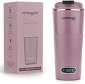 SmrtMugg GO Heated Coffee Mug, Travel Mug, 13.5 OZ. Smart Mug, Battery Powered Heated Coffee Mug, Great for Coffee and Tea, Snap on Magnetic Charging Cord, Adjustable Temperature (Lilac) by SmrtMugg