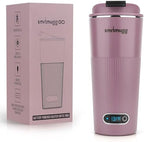 SmrtMugg GO Heated Coffee Mug, Travel Mug, 13.5 OZ. Smart Mug, Battery Powered Heated Coffee Mug, Great for Coffee and Tea, Snap on Magnetic Charging Cord, Adjustable Temperature (Lilac) by SmrtMugg