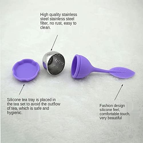 Tea Filters Tea Infuser for Spice Filter Bags Stainless Steel Teaware Fancy Sieve Herbal Tools Accessories Teapot for Strainer(Purple) - Image 3