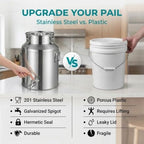 35L/9.25Gal Stainless Steel Milk Can with Spigot Beverage Water Dispenser - Image 5