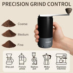 Portable Conical Burr Coffee Grinder, Dual-Mode Electric & Manual - Image 3