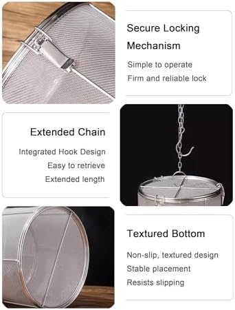 Stainless Steel Spice Infuser Basket，Tea Ball Infuser for Cooking，Integrated Hook Design Easy to Retrieve(14 x 15 cm/5.5 x 5.9 in) - Image 5