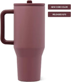 HydroJug Traveler 40oz, Insulated Tumbler with Handle & Straw, Canyon Rose - Image 2