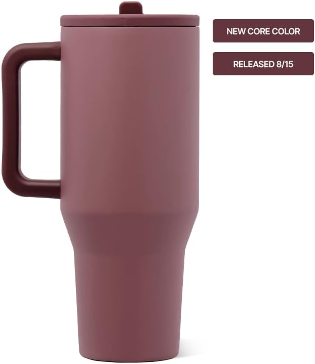 HydroJug Traveler 40oz, Insulated Tumbler with Handle & Straw, Canyon Rose - Image 2