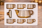 Porcelain Tea Set with 1 Kettle, 6 Piece Tea Cup Set, Aesthetic Classic Teaware Set for Home, Kitchen Decor & Gifting (Oriic Bloomm) - Image 5