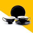 Black Gold Scallop Teapot + 4 Assorted Halloween Tea Cup and Saucer Sets - Ouija and Witchy Crystal Ball - Image 4