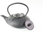 Japanese Antique 24 Fl Oz Black Fancy Carp Koi Fish Cast Iron Teapot Tetsubin with Infuser - Image 2