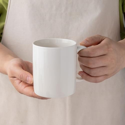 AmorArc 12oz Off White Coffee Mugs, Ceramic Coffee Mugs with Large Handle for Man, Woman, Light Weight Coffee Mugs Set for Latte/Cappuccino/Cocoa/Milk, Dishwasher & Microwave Safe, 12Pcs - Image 4